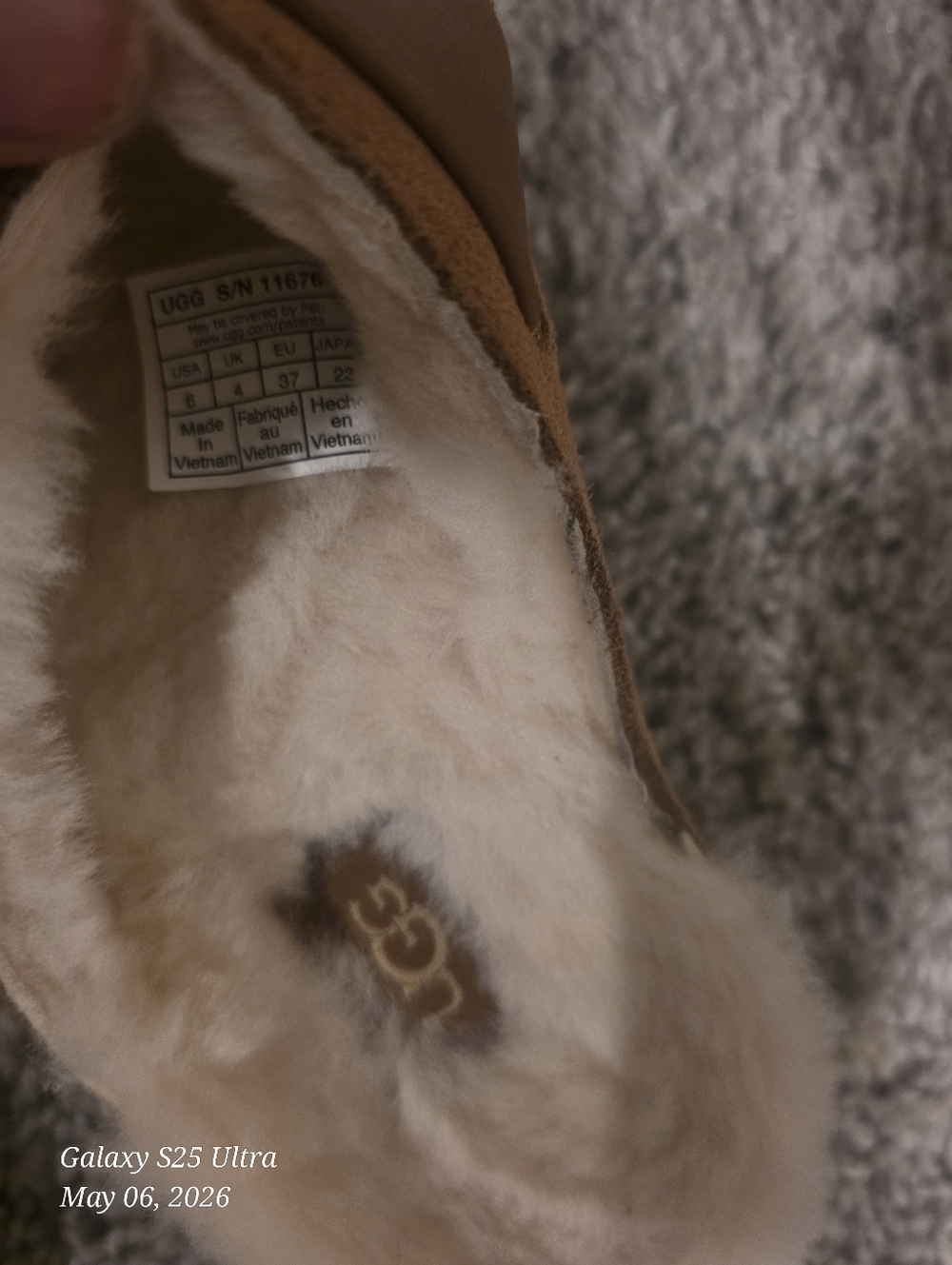UGG Chestnut Suede Shearling Greenport Slide with Adjustable Strap - Picture 4 of 5